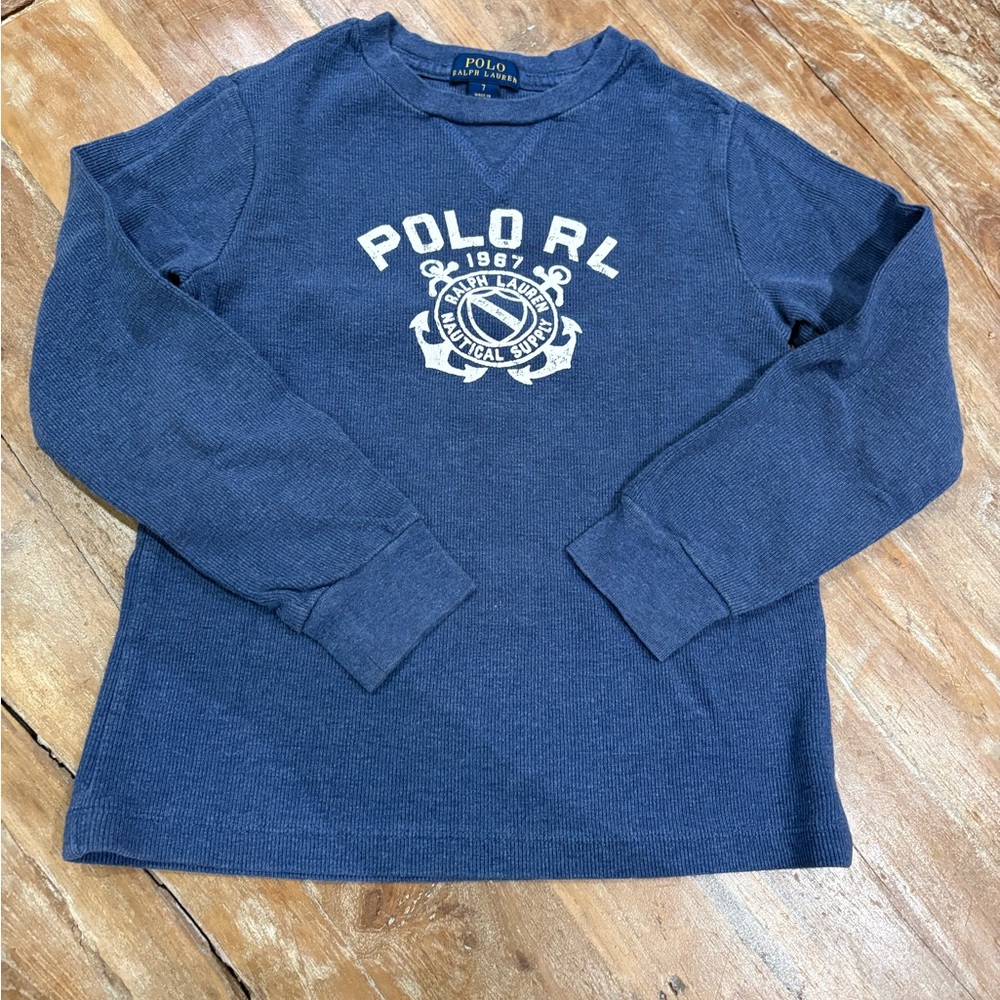 Polo Ralph Lauren Size 7 Blue Logo Sweatshirt